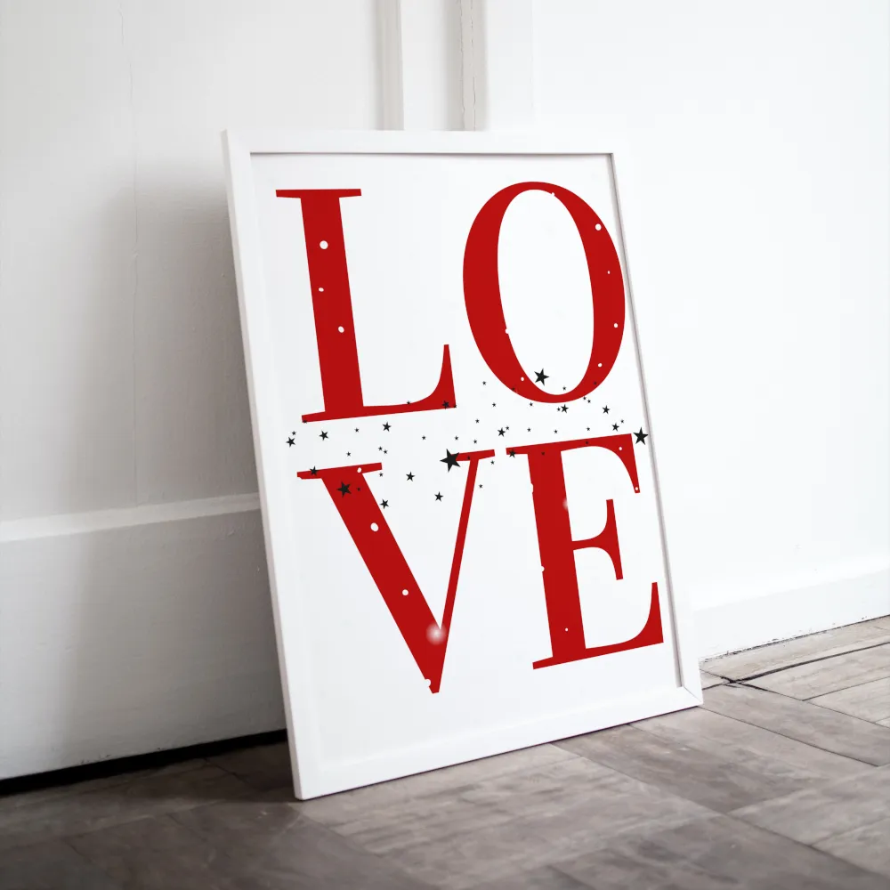 Love Typography Poster PRINTABLE WALL ART, Valentines Day Poster, Love Wall Art, Valentine'S Day Wall Decor