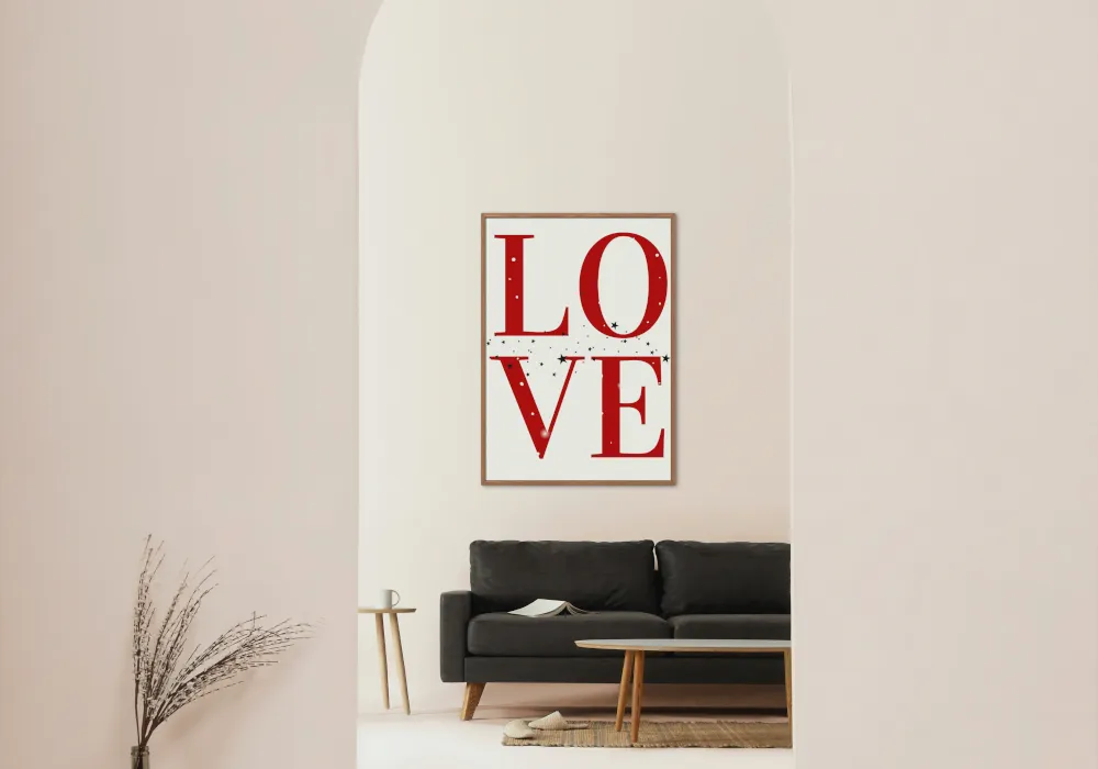 Love Typography Poster PRINTABLE WALL ART, Valentines Day Poster, Love Wall Art, Valentine'S Day Wall Decor