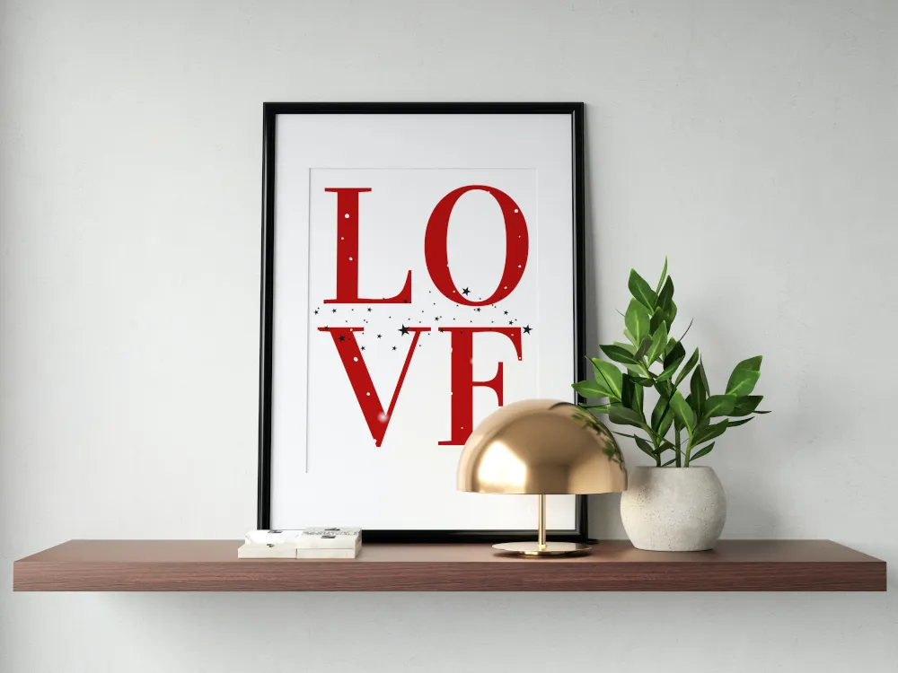 Love Typography Poster PRINTABLE WALL ART, Valentines Day Poster, Love Wall Art, Valentine'S Day Wall Decor