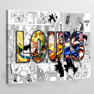 Manga Personalized Name Canvas