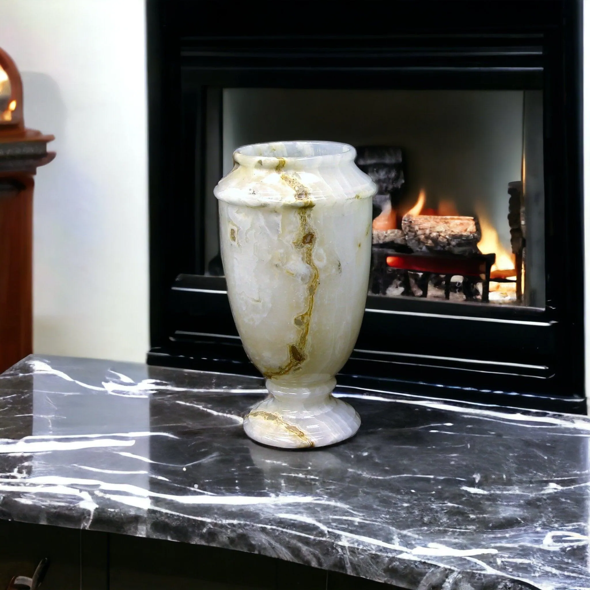 Marble Vase |13 inch White Onyx Decorative Vase