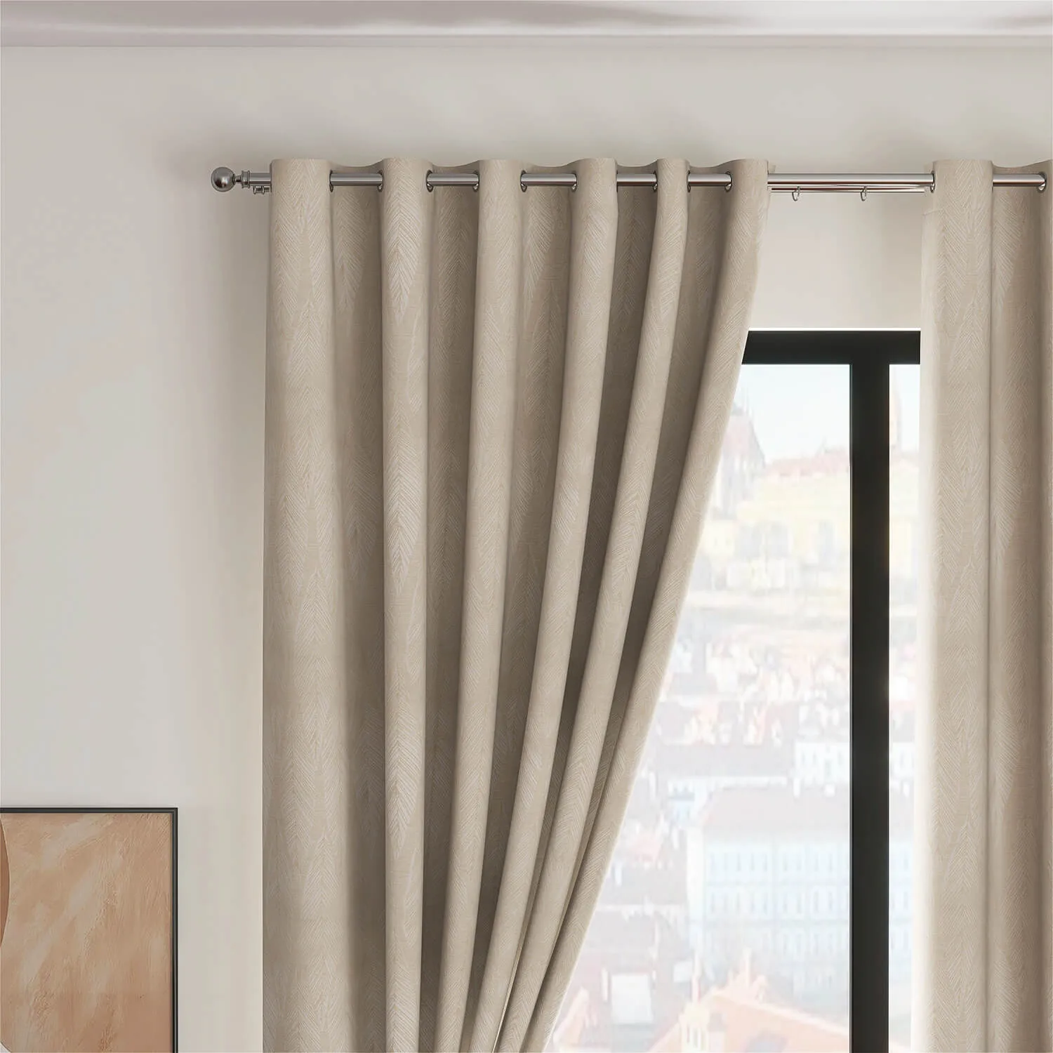 Marseille Eyelet Readymade Curtains - Ivory