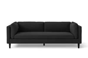 Matera 3 Seater Sofa Black Linen Fabric