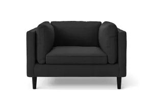 Matera Armchair Black Linen Fabric