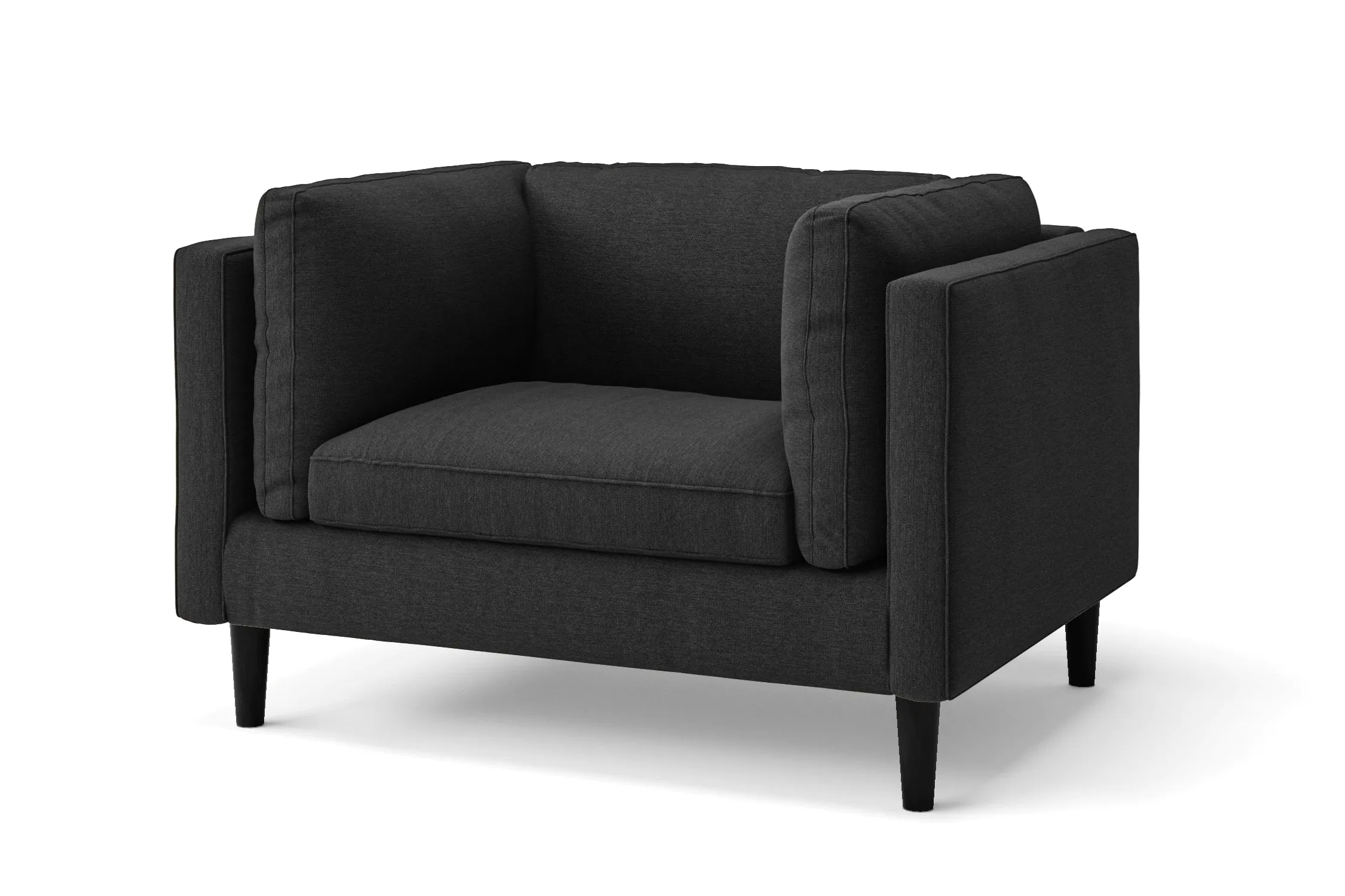 Matera Armchair Black Linen Fabric