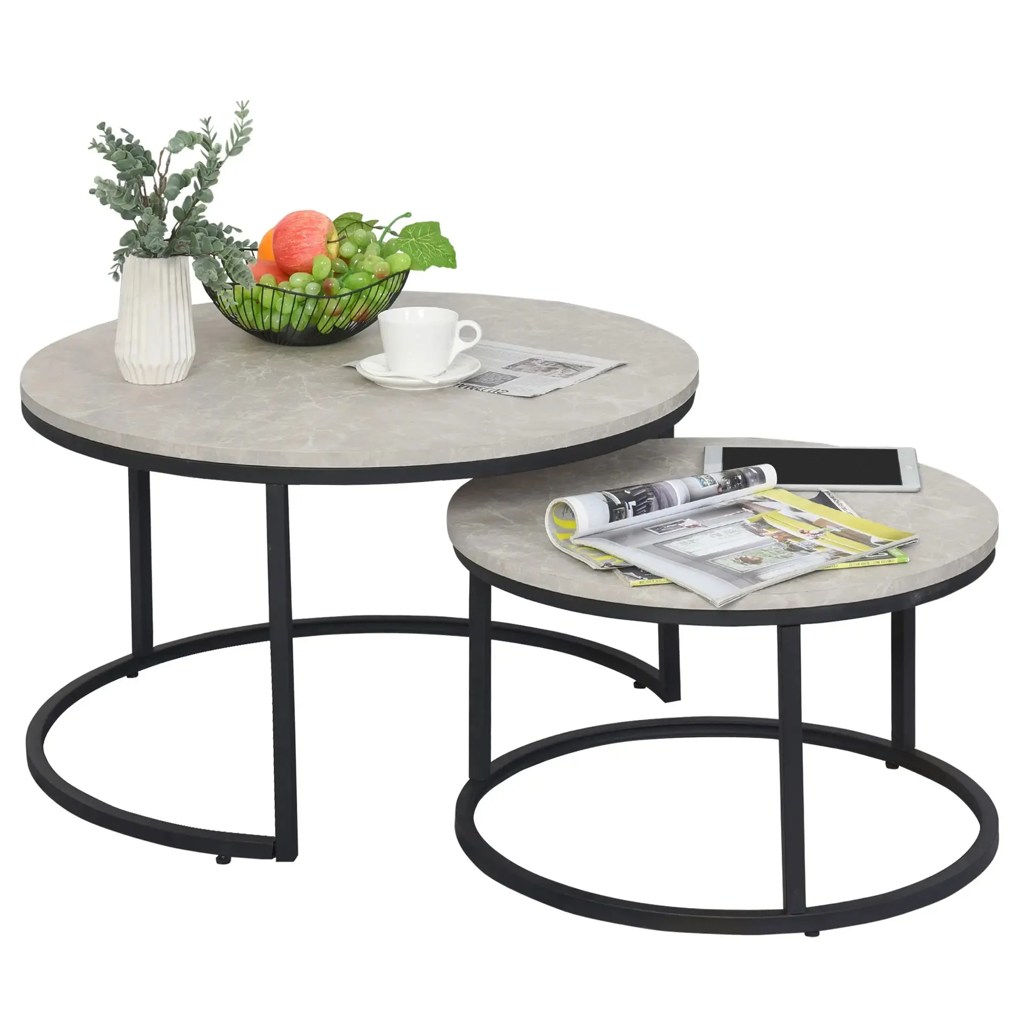 Modern Nesting Coffee Tables (Set of 2) - Available in 3 Colours