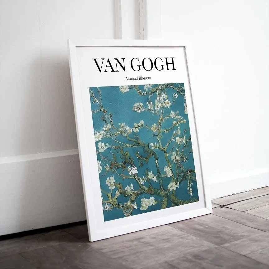 Monet Van Gogh Set Of 2 PRINTABLE ART, Museum Poster Prints, Almond Blossom Water Lilies, Monet Exhibition Poster, Van Gogh Print, Botanical Wall Art