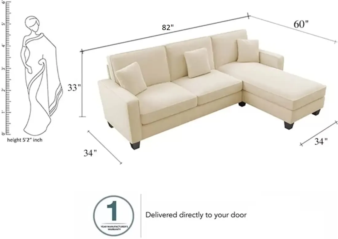 Moscow 4 Seater Mini L Shape Fabric Sofa For Living Room