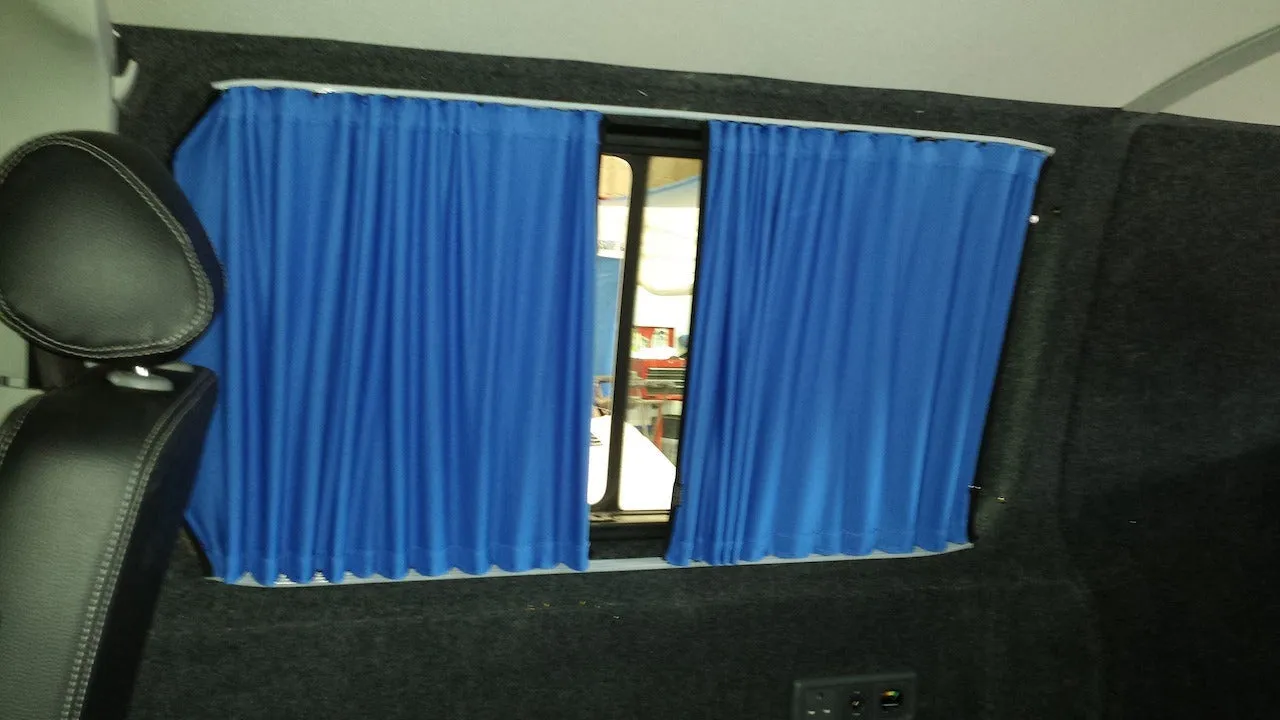 New Vauxhall Vivaro Premuim Window Curtains - Black/Blue - CREATE YOUR OWN BUNDLE! Van-X