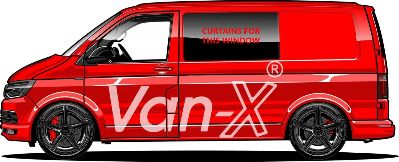 New Vauxhall Vivaro Premuim Window Curtains - Black/Blue - CREATE YOUR OWN BUNDLE! Van-X