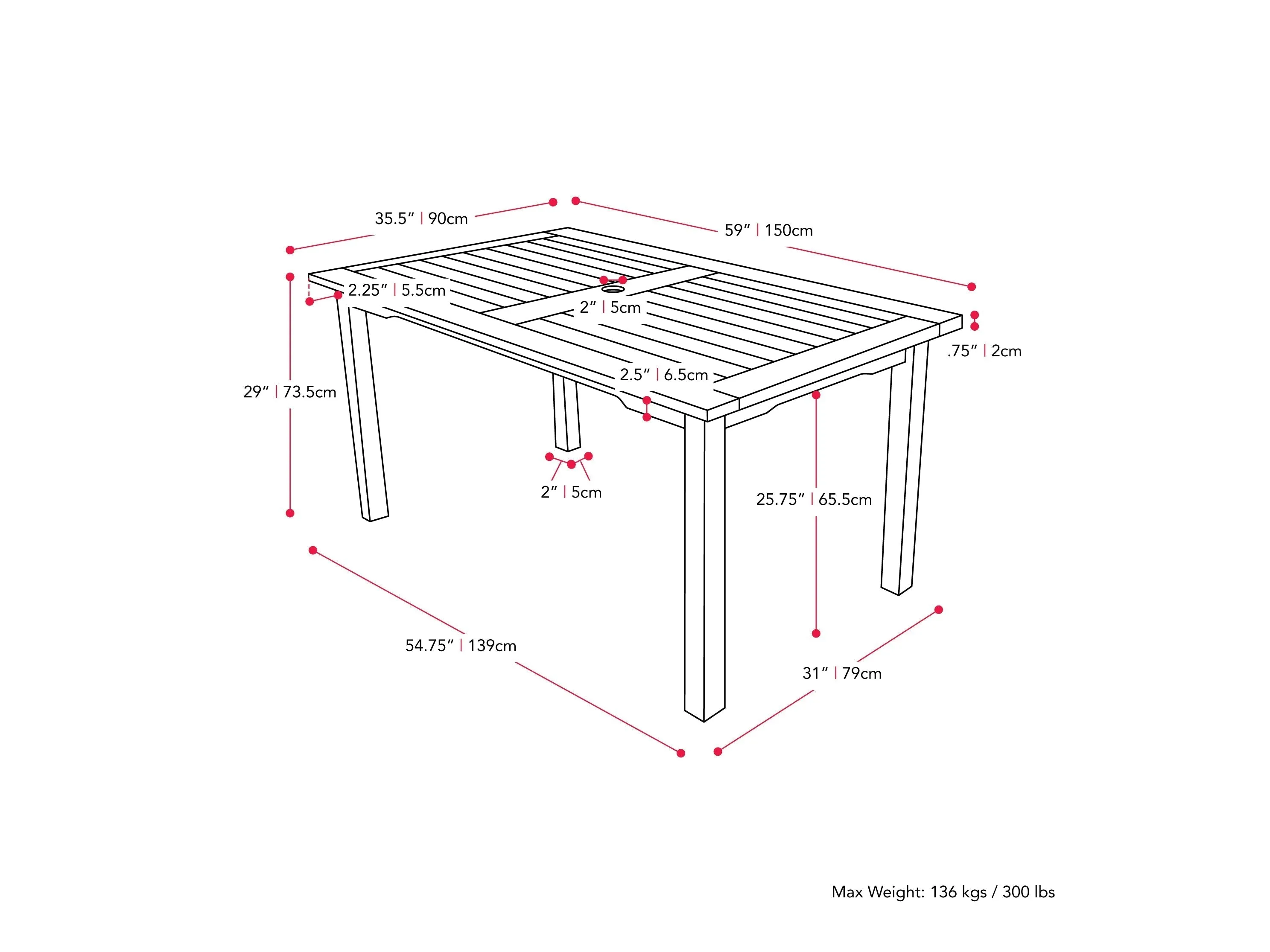 Outdoor Wood Dining Table