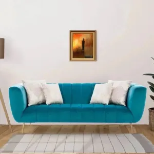 Peppermint Straight Line Sofa Set in Blue