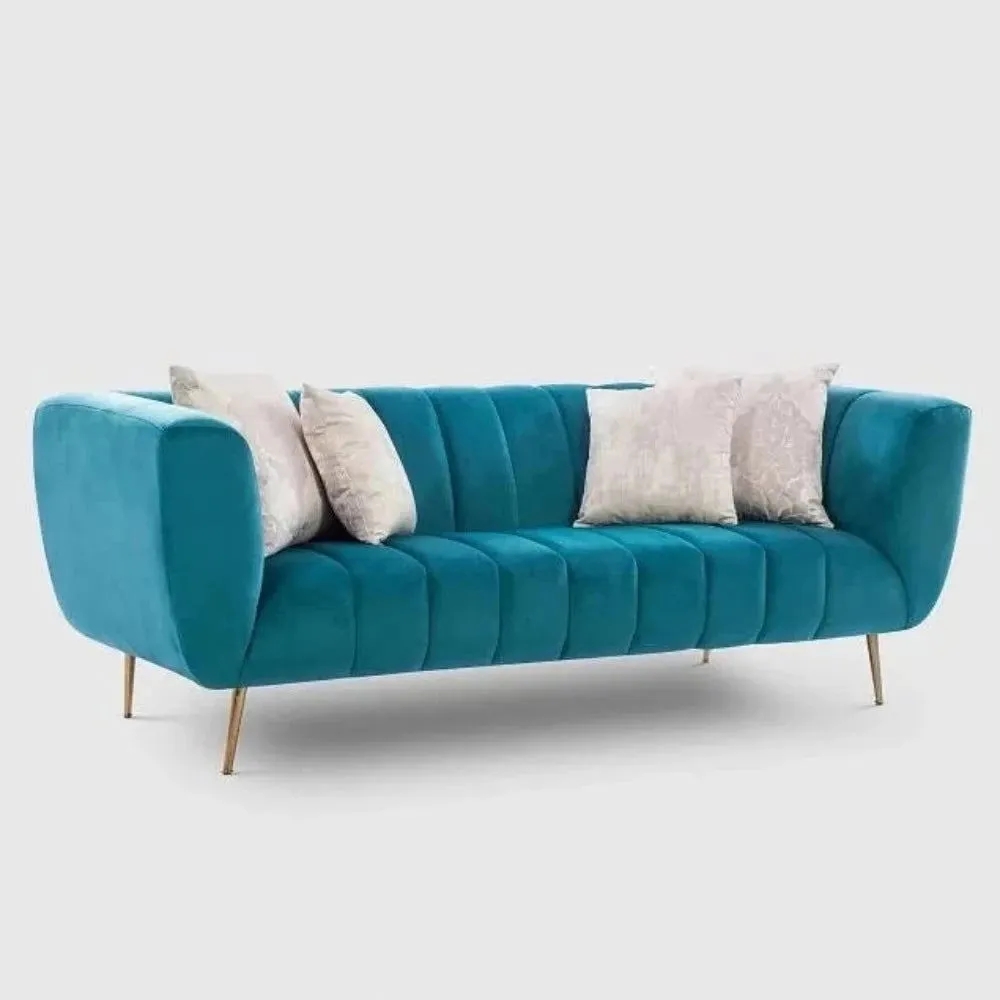 Peppermint Straight Line Sofa Set in Blue