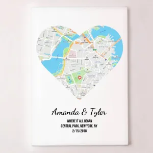 Personalized Map - Wall Art for Couples