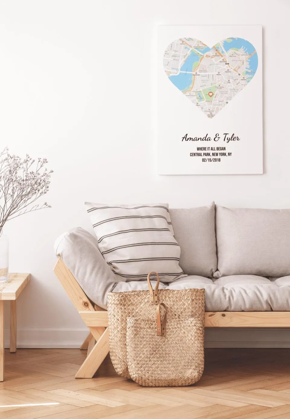 Personalized Map - Wall Art for Couples