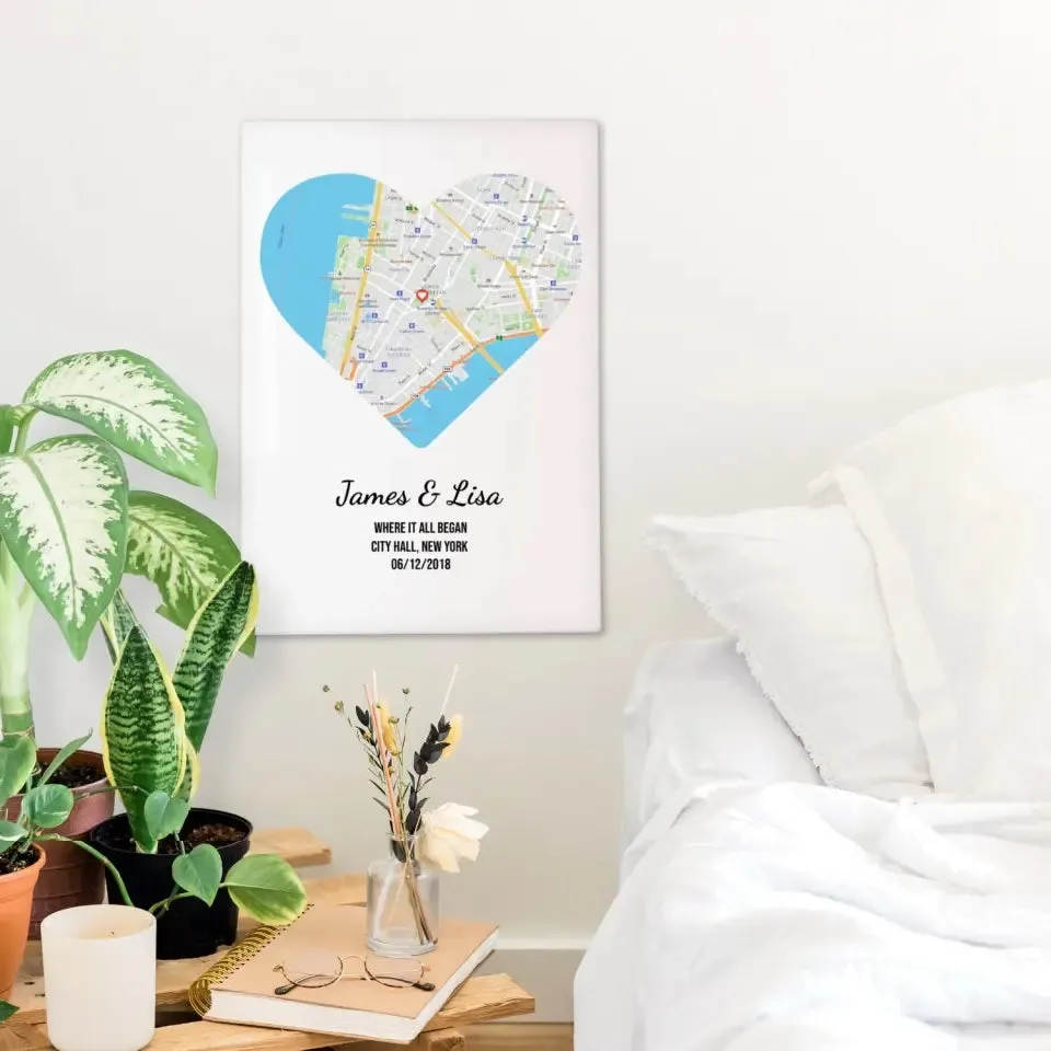 Personalized Map - Wall Art for Couples