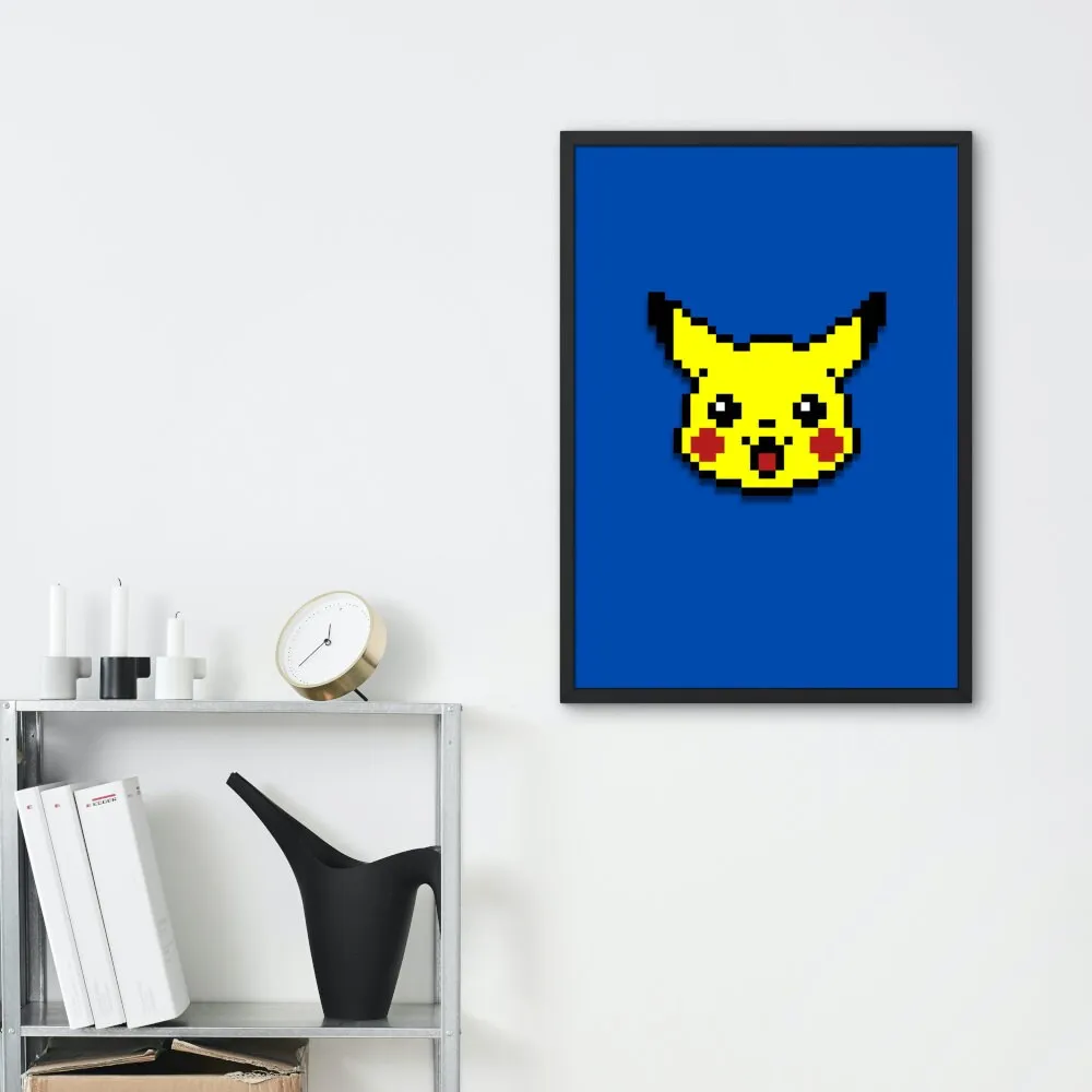 Pikachu Poster PRINTABLE WALL ART, Gaming Poster, Retro Game Poster, Pokémon Printable, Pokémon Go, Pikachu, Pokémon Figure, Pixel Art Print, Alternative Wall Art