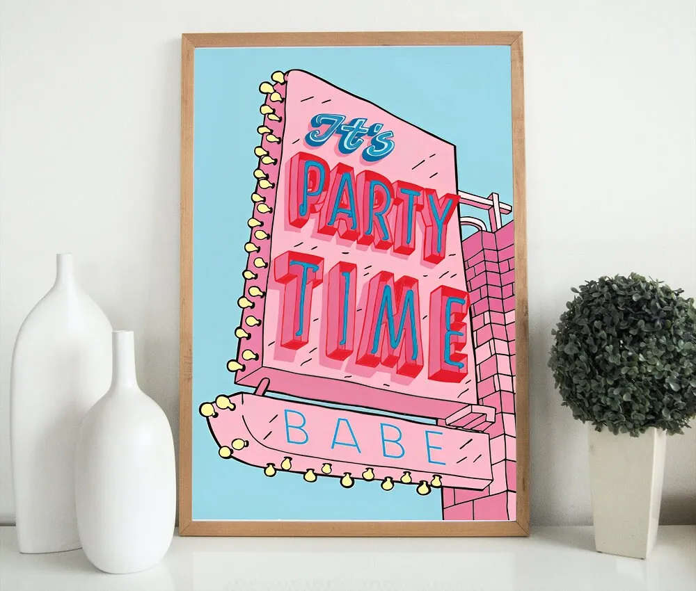 Pink Party PRINTABLE WALL ART, Bachelorette Party Decor, Preppy Decor, Trendy Digital Prints, Academia Aesthetic, Bachelorette Ideas, Preppy Room