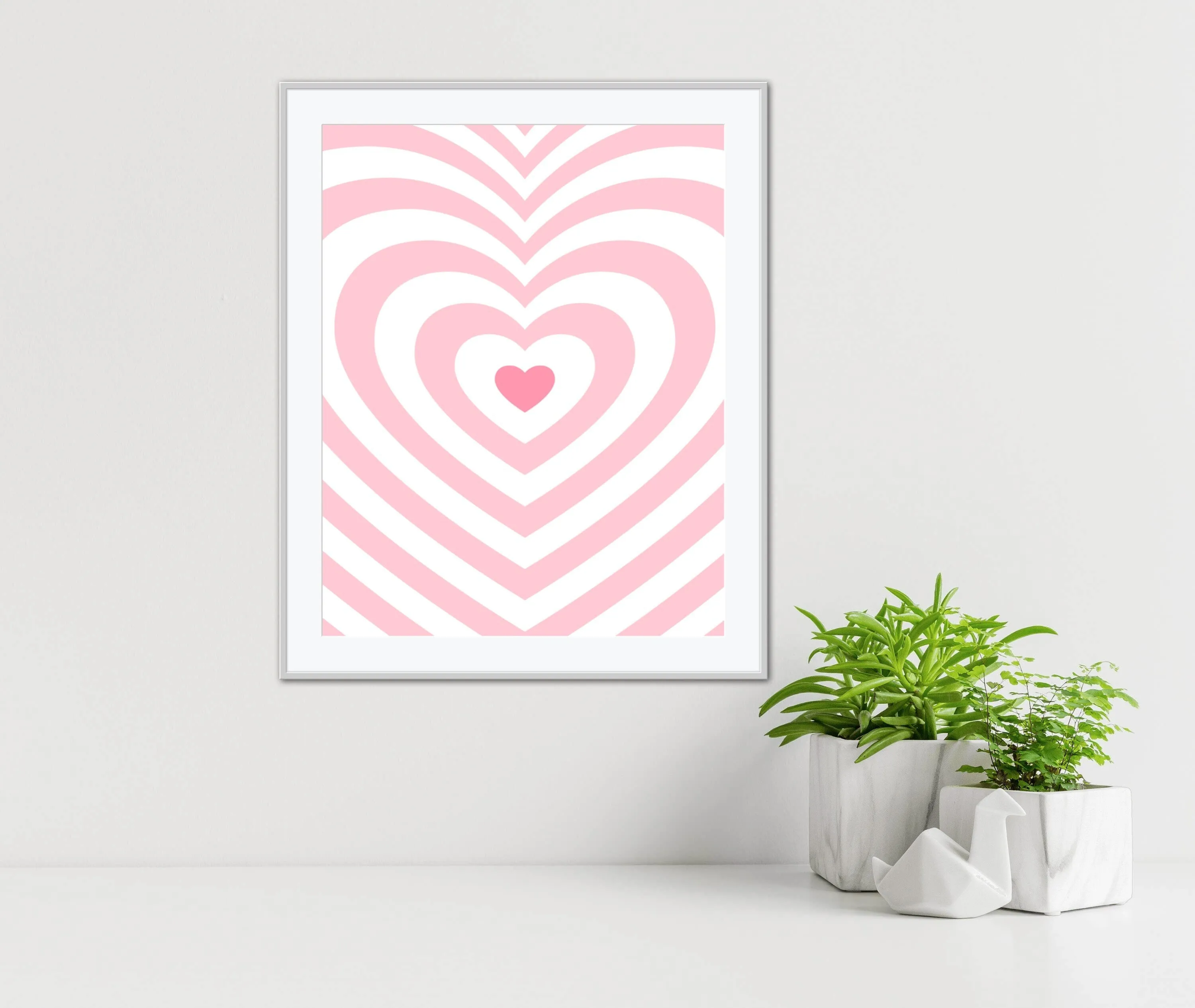 Pink Preppy Wall Art PRINTABLE WALL ART, Preppy Room Decor, Trippy Poster, Heart Print, Y2K Poster, Groovy Decor, Trippy Art, Preppy Art