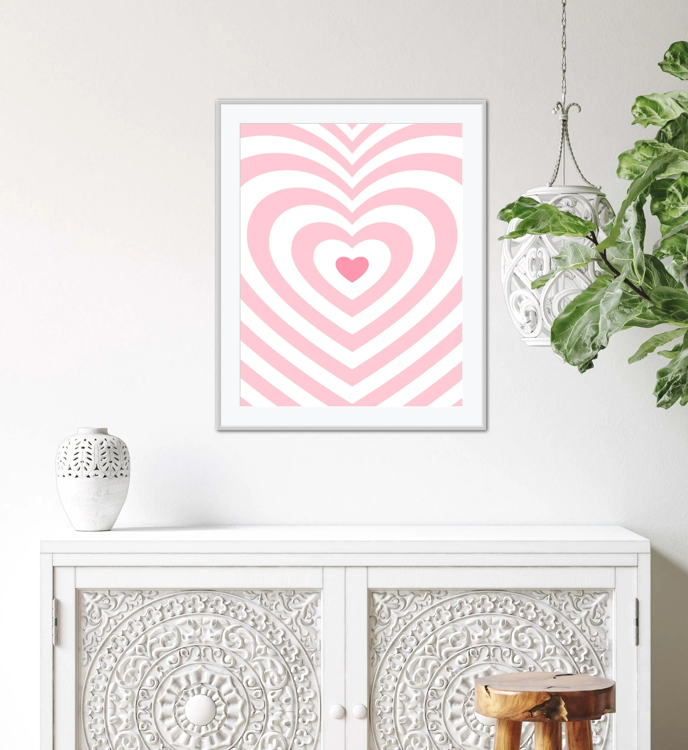 Pink Preppy Wall Art PRINTABLE WALL ART, Preppy Room Decor, Trippy Poster, Heart Print, Y2K Poster, Groovy Decor, Trippy Art, Preppy Art