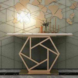 Pixel Golden Console Table - Stainless Steel