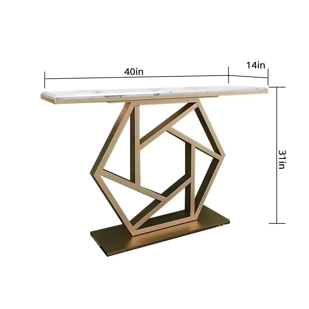 Pixel Golden Console Table - Stainless Steel