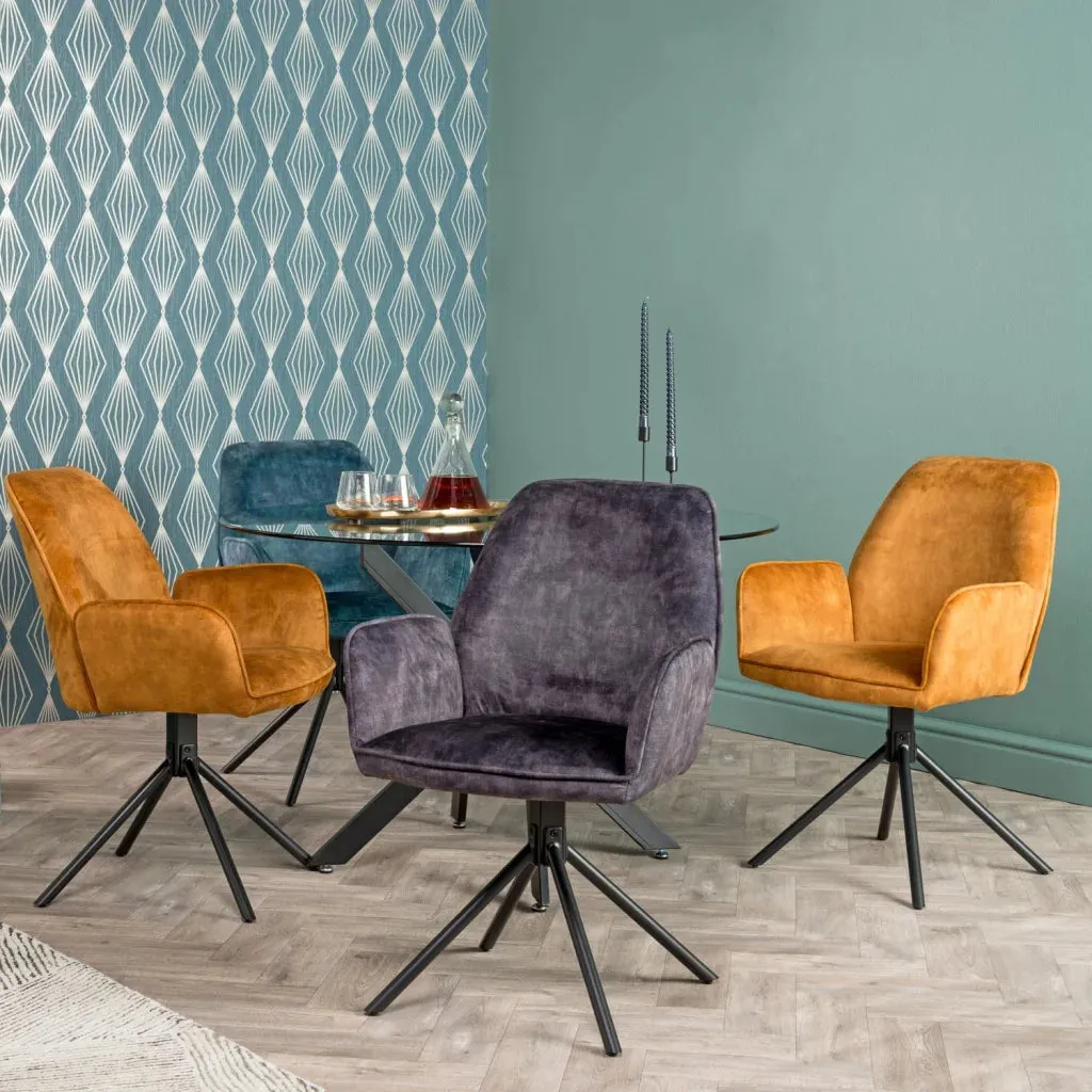 QUINN DELUXE VELVET DINING CHAIR