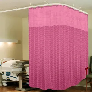 "Enhance Your Healthcare Environment with Lushomes Zig Zag Hospital Partition Curtains: 16x7 FT of Quality, Style, and Functionality!"(Pink)