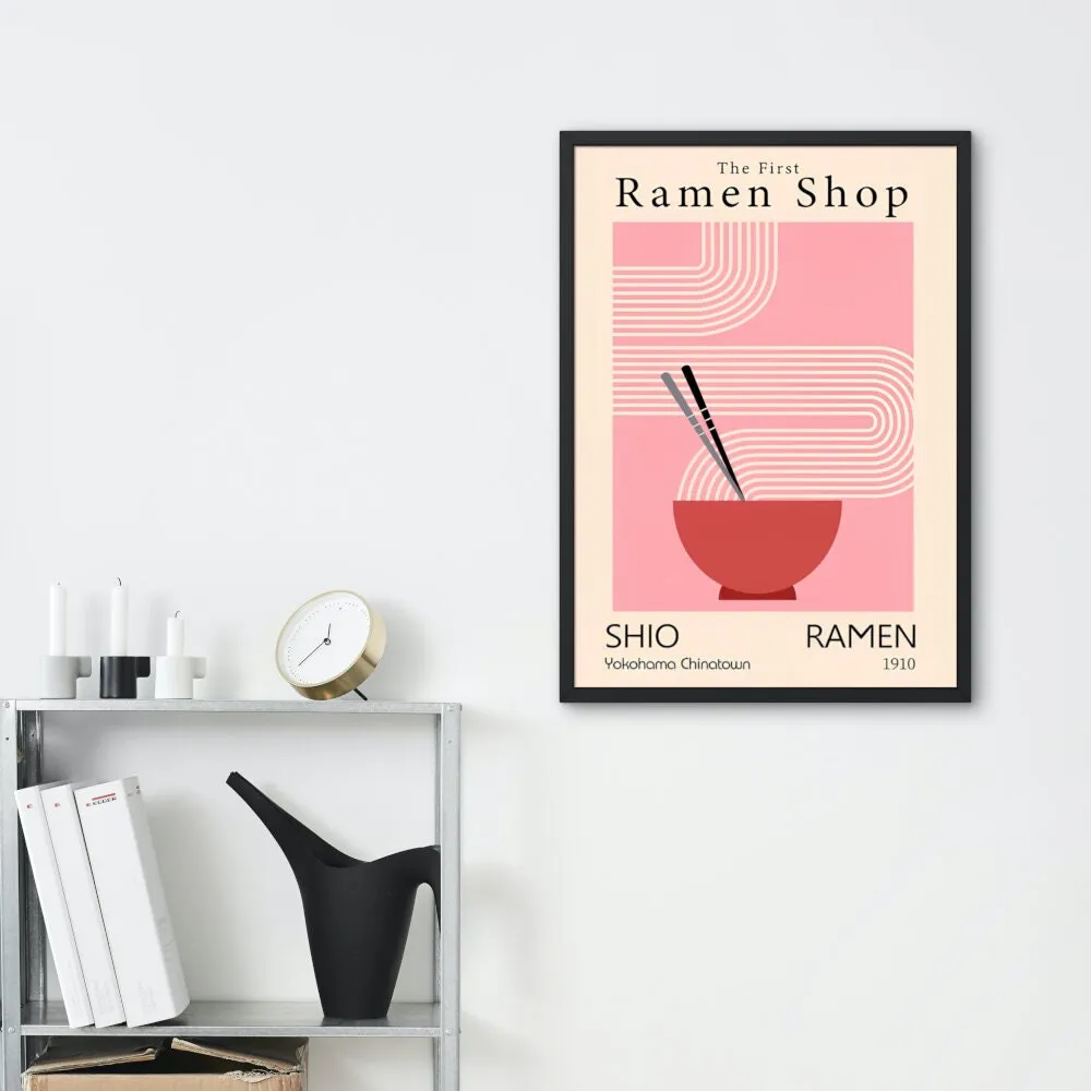 Retro Japanese Ramen Art PRINTABLE ART, Vintage Wall Art, Japanese Food Posters For Wall, Abstract Aesthetic, Vintage Boho Line Art Print, Pink Ramen Picture