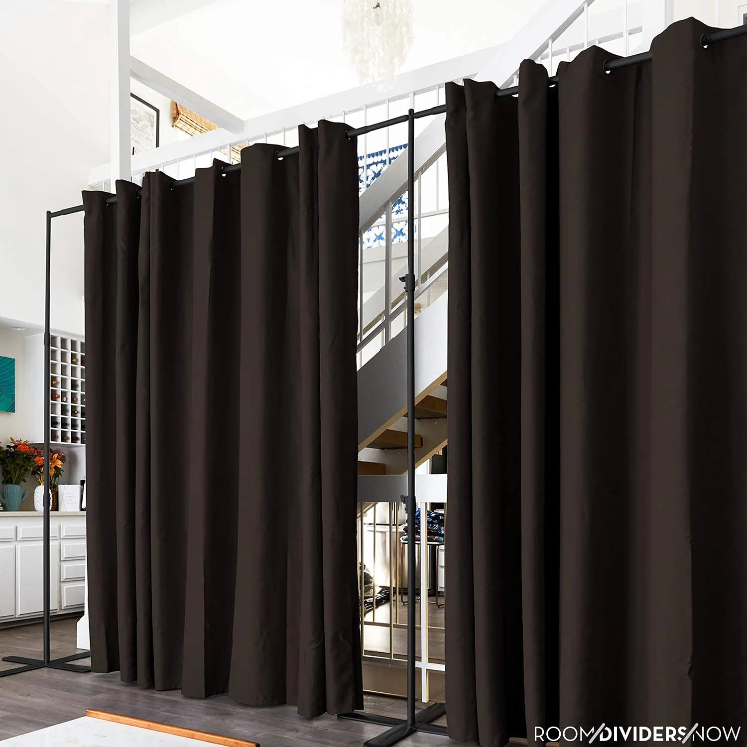 Room Divider Curtain, 9ft Tall X 15ft Wide (Dark Chocolate)