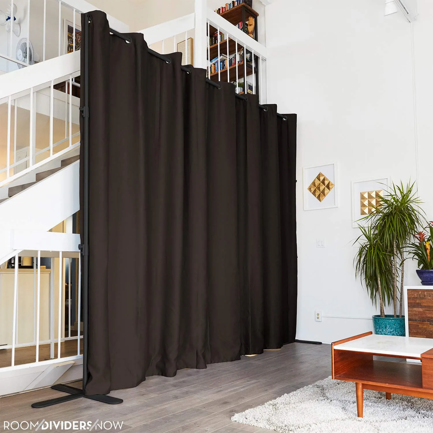 Room Divider Curtain, 9ft Tall X 15ft Wide (Dark Chocolate)