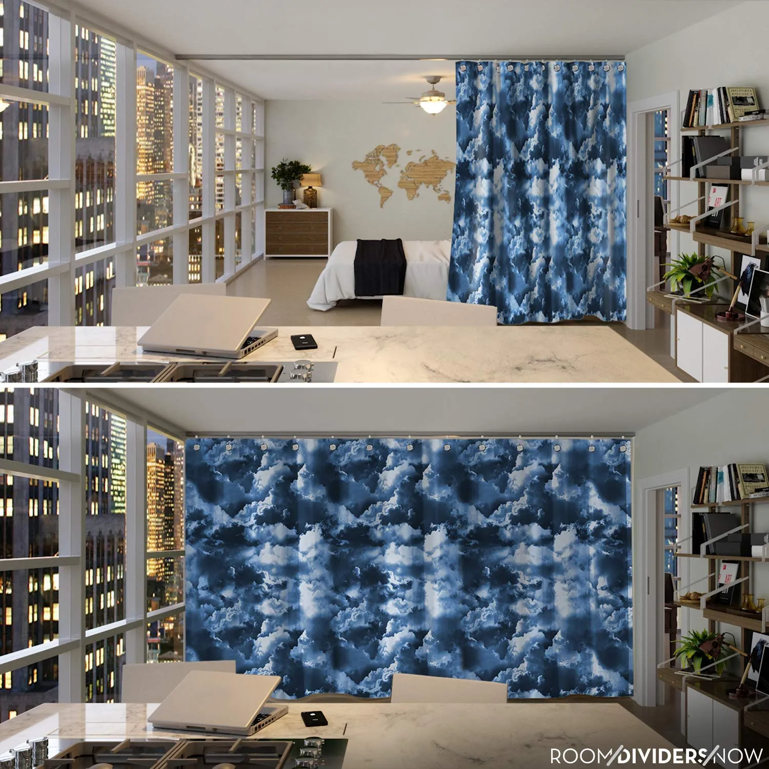 Room/Dividers/Now Premium Room Divider Curtain - Rolling Clouds