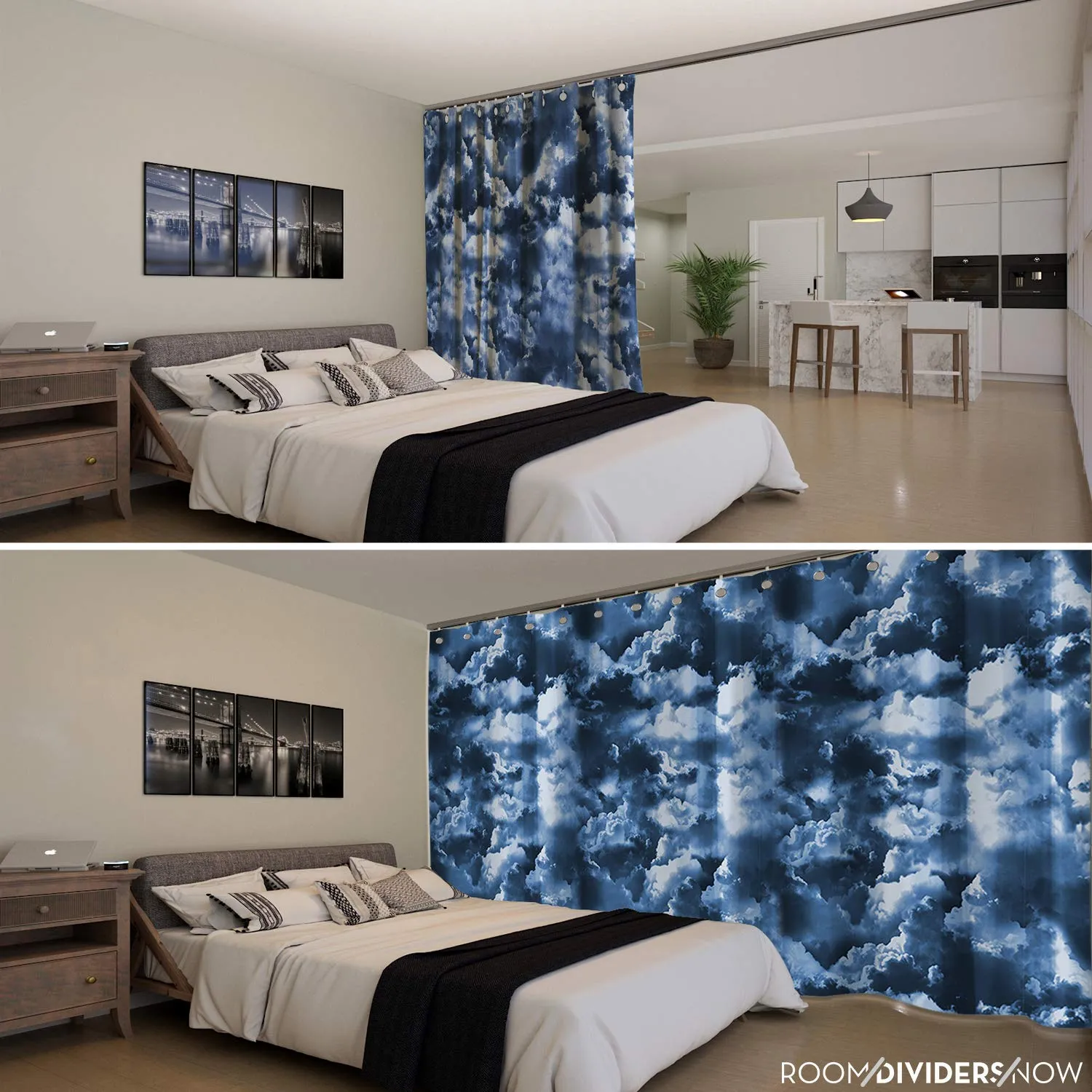 Room/Dividers/Now Premium Room Divider Curtain - Rolling Clouds