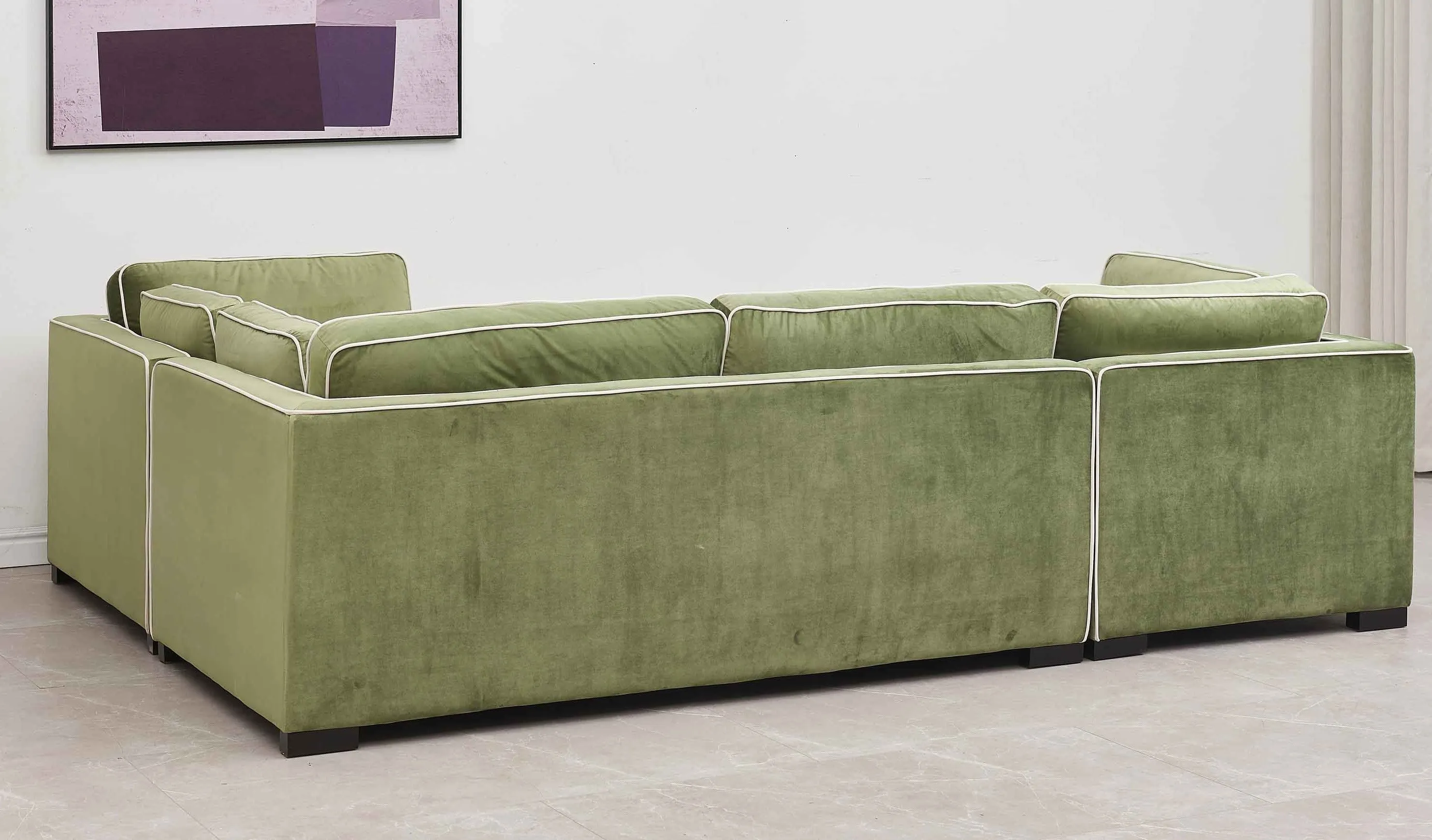 Rubeza Brora 5 Seater Left Hand Facing Corner Sofa - Grass Green