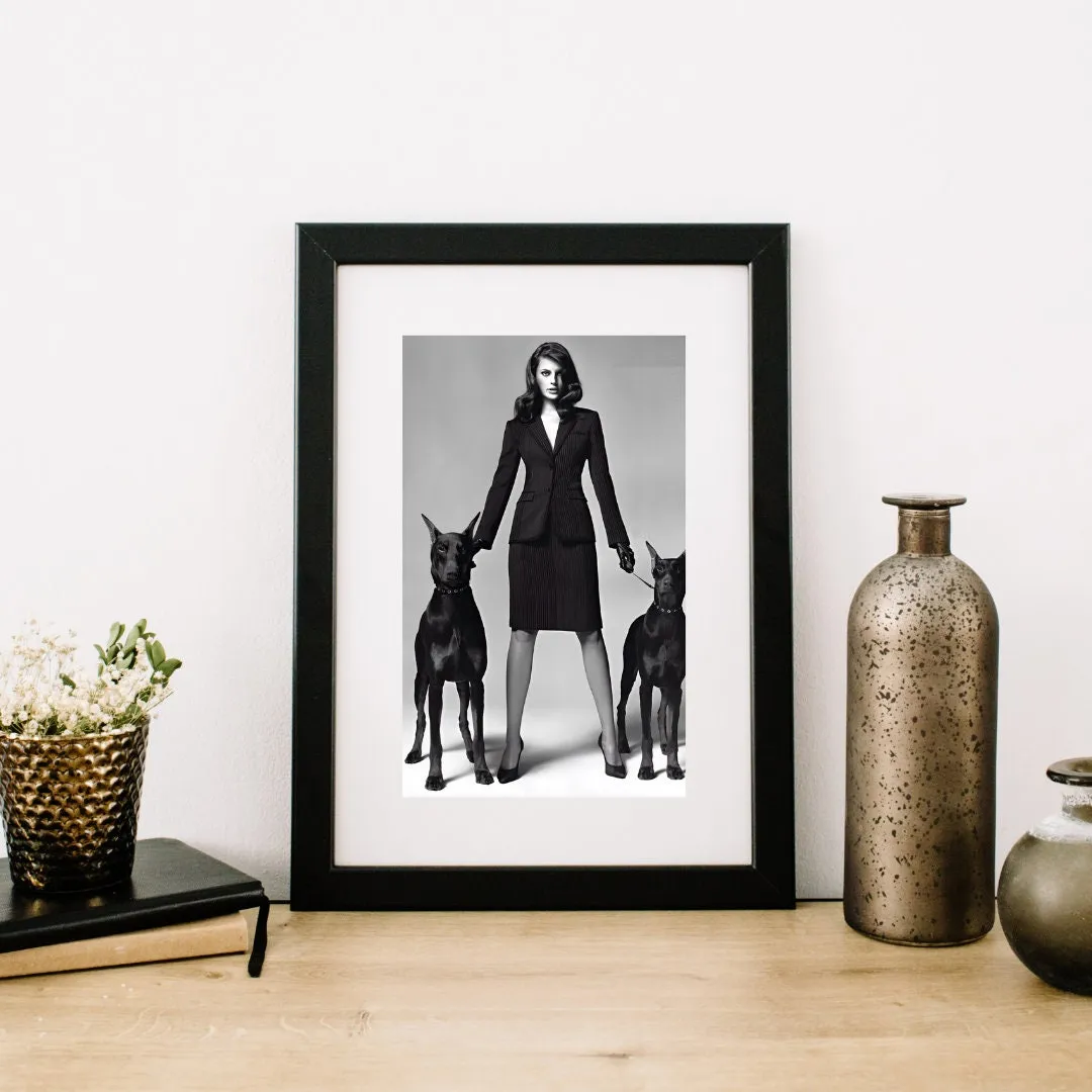 Set Of 2 Doberman Luxury Fashion Posters PRINTABLE WALL ART, Fashion Wall Art, Dog Lover, Designer Wall Art, Glam Decor