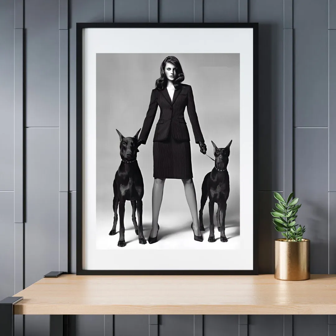 Set Of 2 Doberman Luxury Fashion Posters PRINTABLE WALL ART, Fashion Wall Art, Dog Lover, Designer Wall Art, Glam Decor