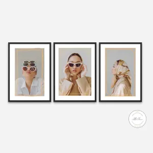 Set Of 3 Beige Fashion Posters INSTANT DOWNLOAD Art Prints, Fashion Photography, Glam Décor, Neutral Wall Art