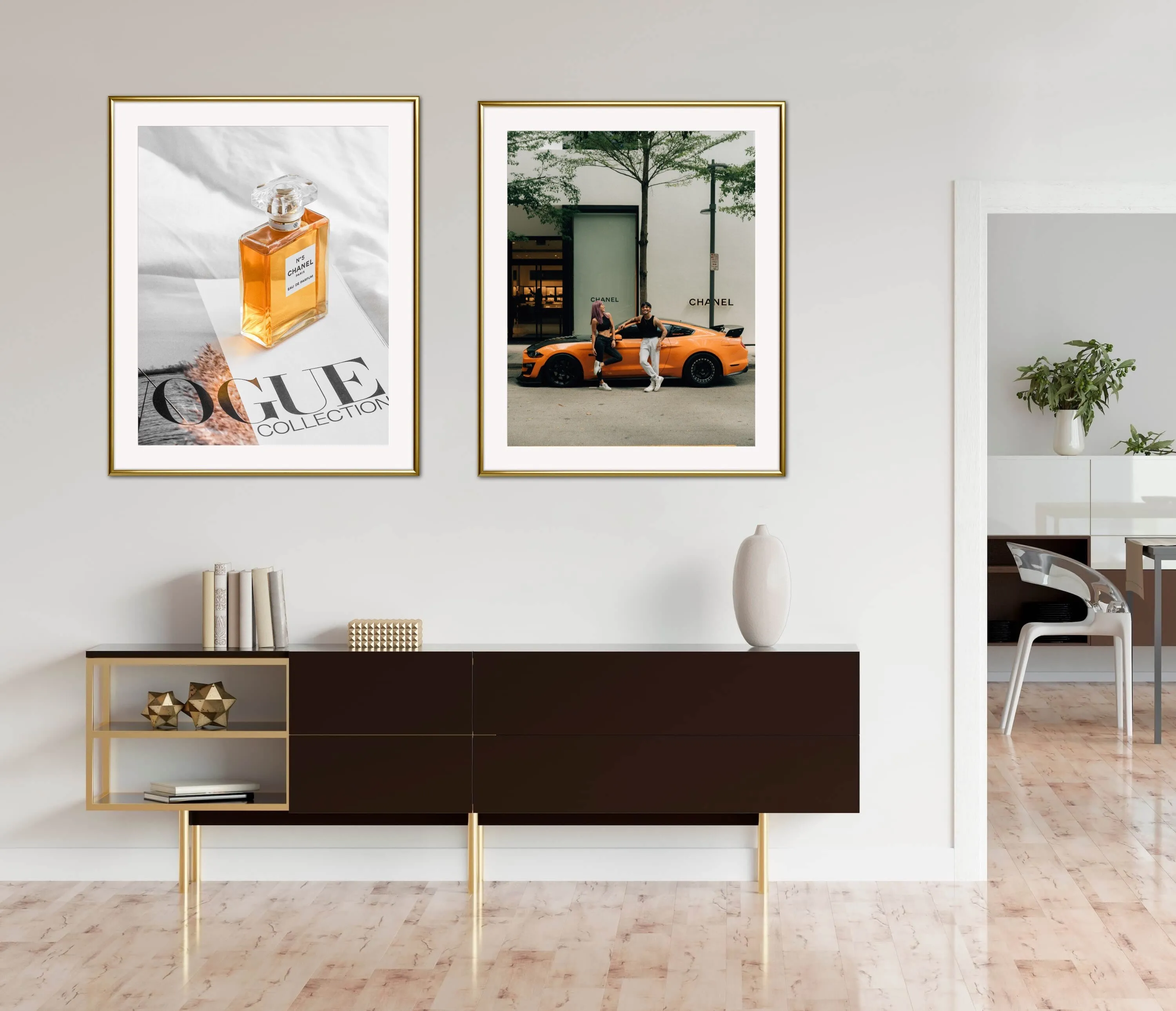 Set Of 3 Orange White Luxury Fashion Posters INSTANT DOWNLOAD Art Prints, Hypebeast, Glam Décor, Luxury Car Perfume Vogue