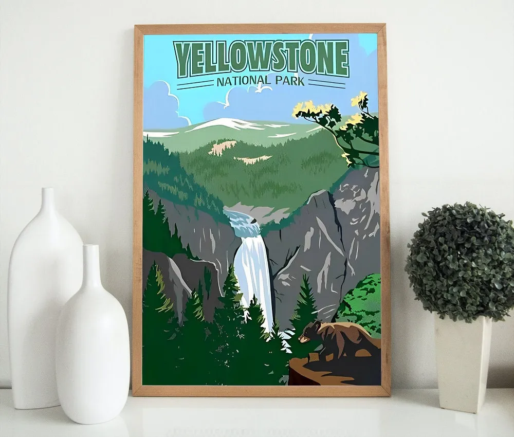 Set Of 3 Vintage National Park Posters PRINTABLE ART, Yellowstone Zion Arches, American National Park Wall Art, Vintage Travel Posters, Nature Wall Art