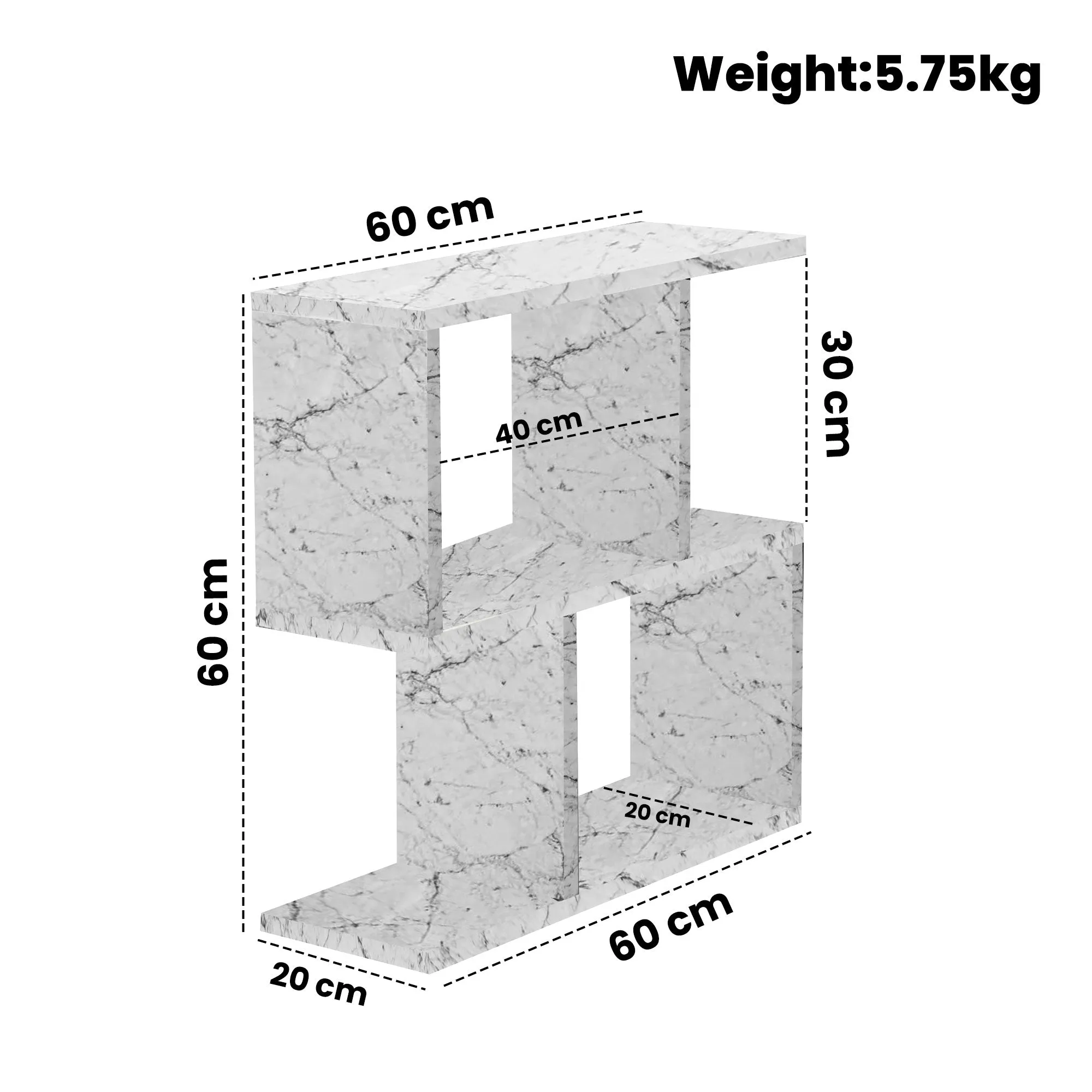 SG Traders 2 Tier, S Shape Sofa Side Table