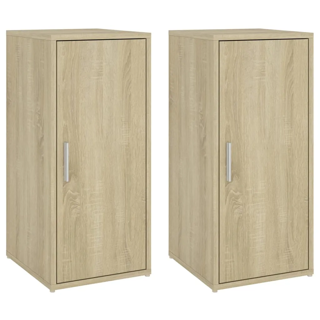 Shoe Cabinets 2 pcs Sonoma Oak 32x35x70 cm Engineered Wood