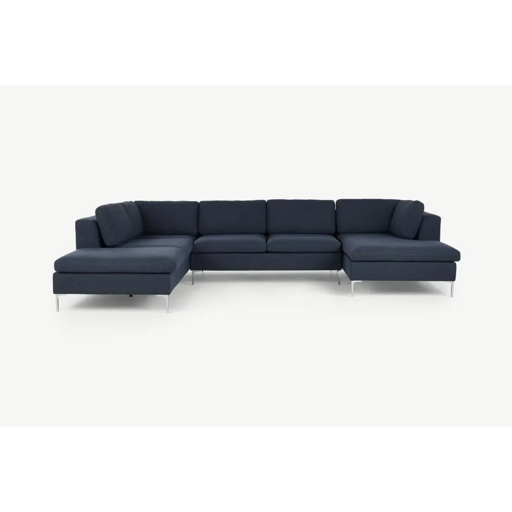 Smith L Shape 7 Seater Fabric Sofa Set | 7 Seater Sofa