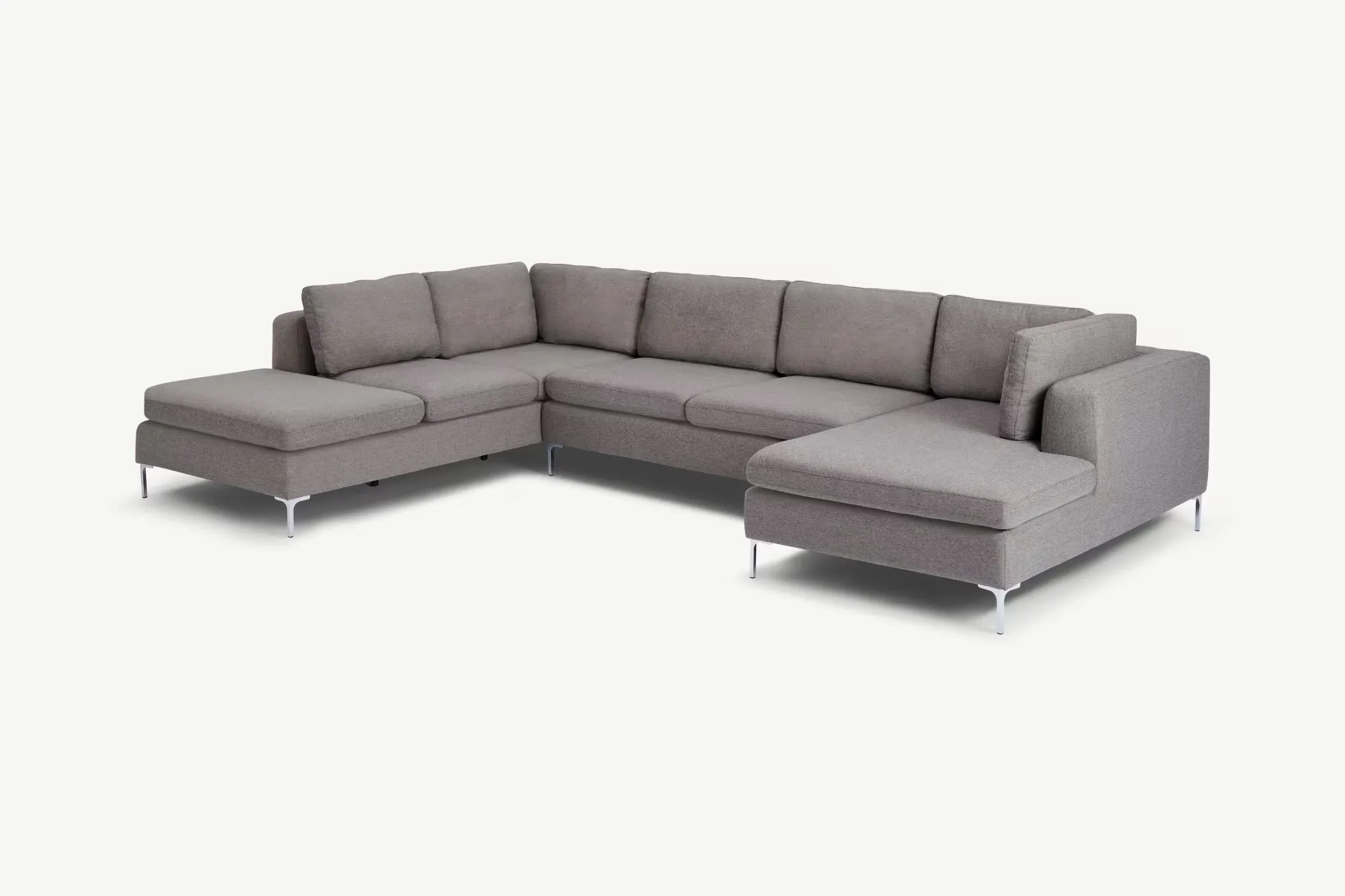 Smith L Shape 7 Seater Fabric Sofa Set | 7 Seater Sofa