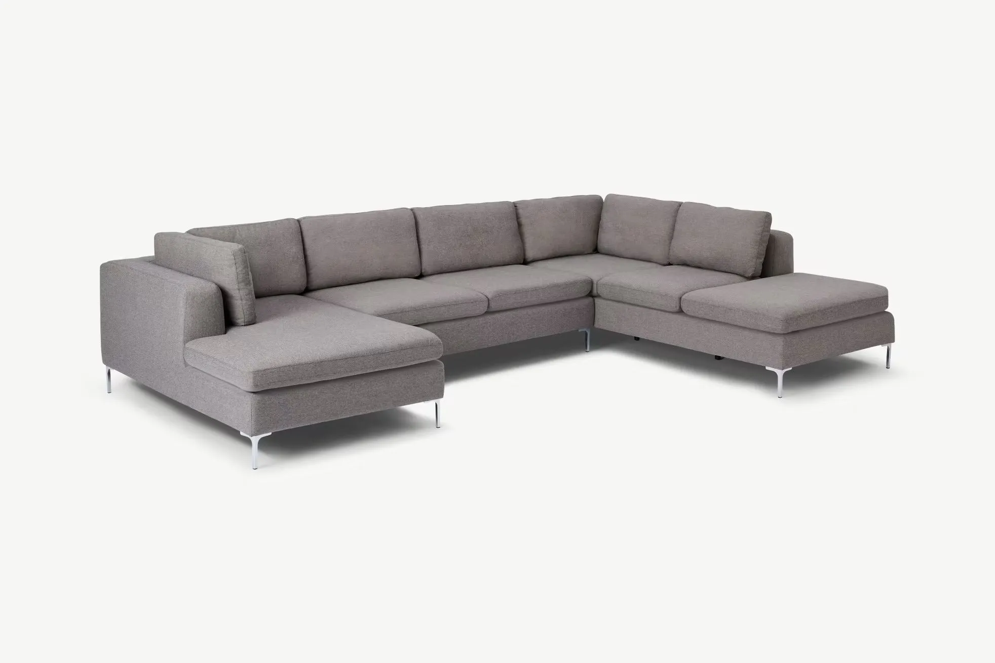 Smith L Shape 7 Seater Fabric Sofa Set | 7 Seater Sofa