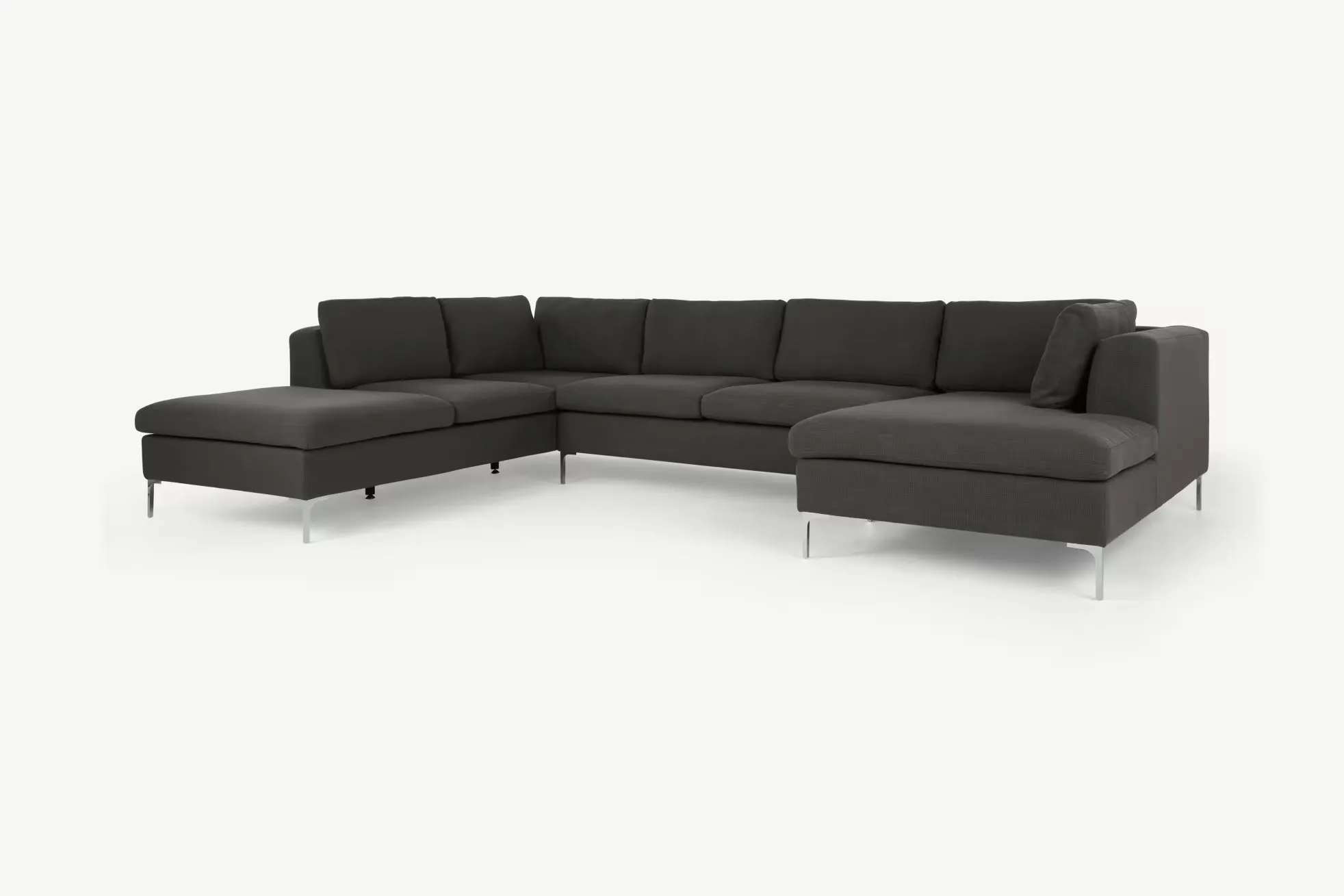 Smith L Shape 7 Seater Fabric Sofa Set | 7 Seater Sofa