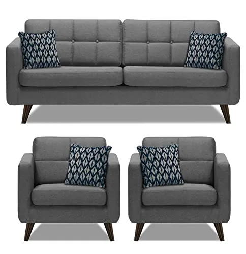 Sofa Architect Chilly 5 Seater 3-1-1 Fabric Sofa Set (Grey Color)