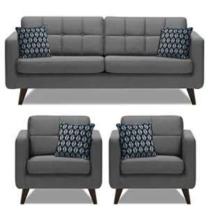 Sofa Architect Chilly 5 Seater 3-1-1 Fabric Sofa Set (Grey Color)