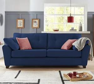 Sofa Architect Moris 3 Seater Fabric Sofa (Blue)