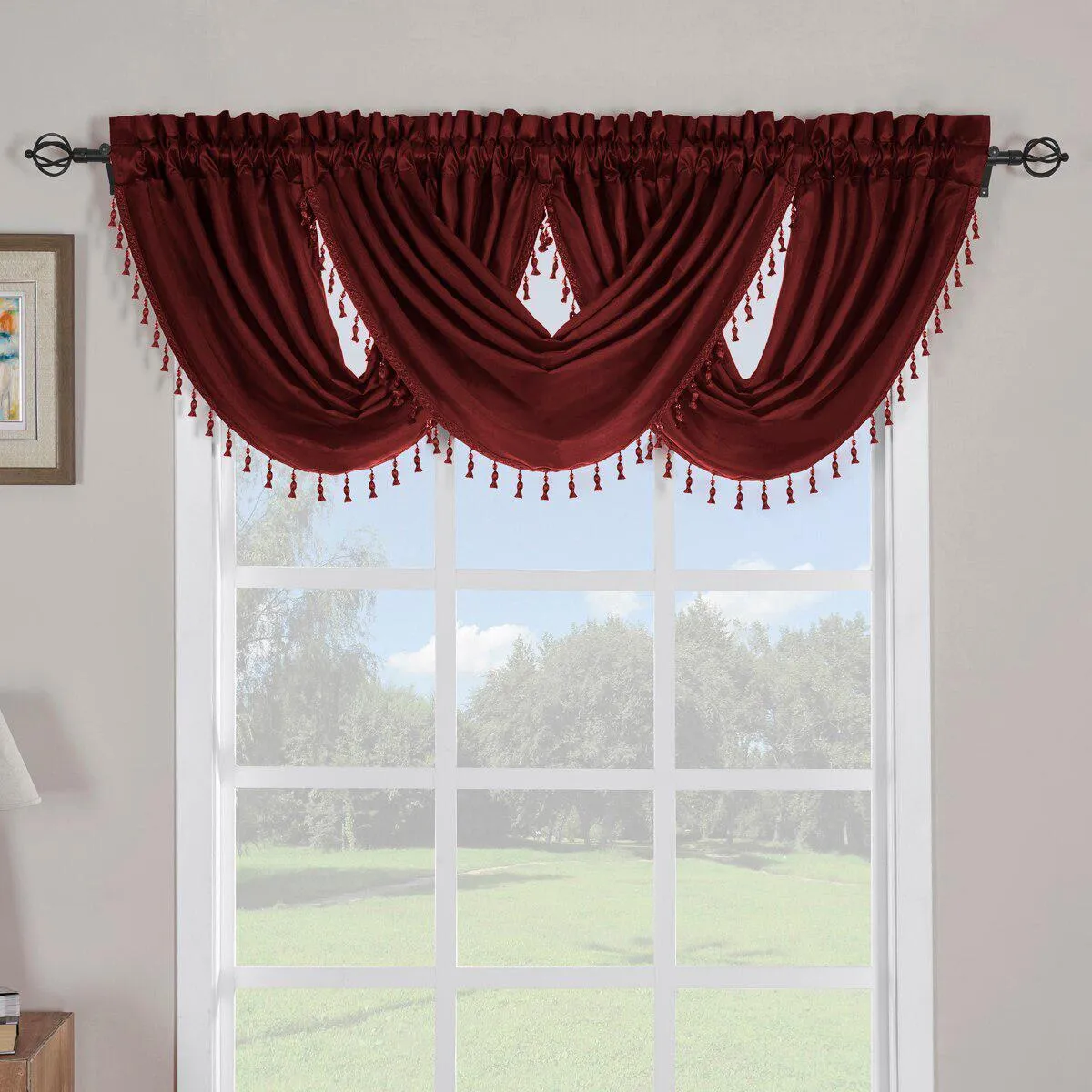 Soho Waterfall Decorative Trim Window Valance 57”wx 37”L (Single)