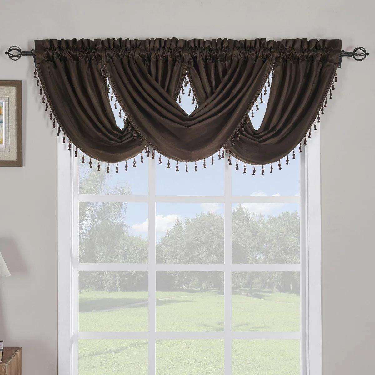 Soho Waterfall Decorative Trim Window Valance 57”wx 37”L (Single)